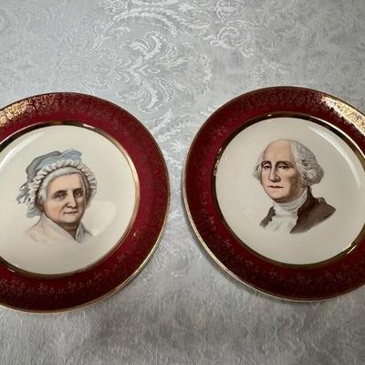 George & Martha Capsco souvenir plates