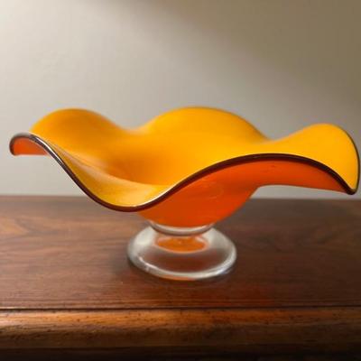 Art glass footed bowl