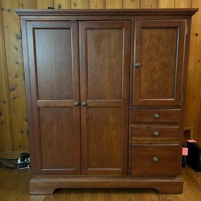 Solid cherry media & more  cabinet