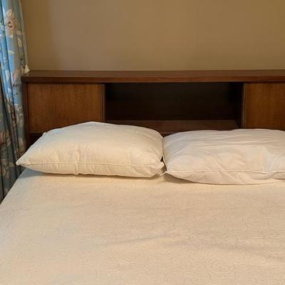 MCM Bassett full-size bed/bookcase headboard