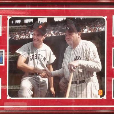Ted Williams & Babe Ruth Memorabilia Signed Ted Williams w/ Certificate