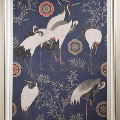 MindTheGap Design & Supply Tsuru Indigo Wallpaper Swatch in Frame