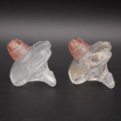 Pair of Pressed Glass Flower Shakers