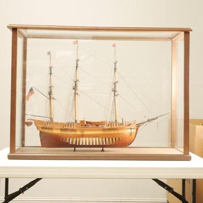 Large Cased Ship Model 1805 Merchant Ship Alfred