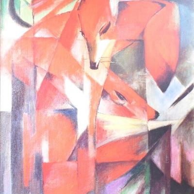 "The Foxes" by Franz Marc Canvas Print