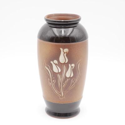 Pottery Craft Compton CA Stoneware Vase with Tulips