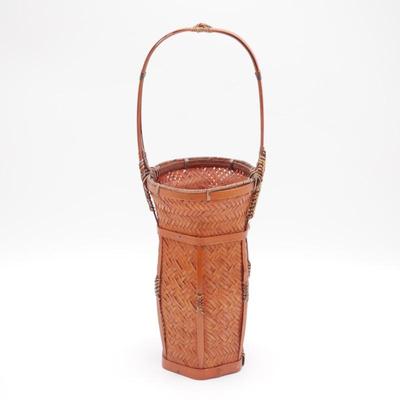 Japanese Woven Bamboo Ikebana Basket