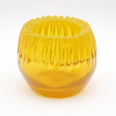 Yellow Glass Candle Holder