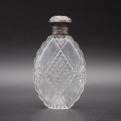 Antique Gorham Sterling Silver Cut Glass Hallmarked Flask