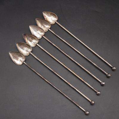 Set of 6 Raimond Sterling Silver Iced Tea Stir Spoons