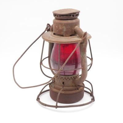 Antique Red Glass Railroad Lamp
