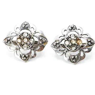 Four Petal Metal Earrings