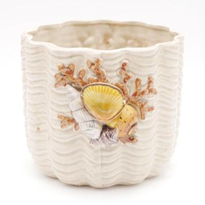 Fitz and Floyd Coastal Ceramic Seashell Planter