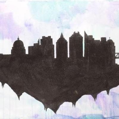 Sacramento Skyline Original Painting on Canvas