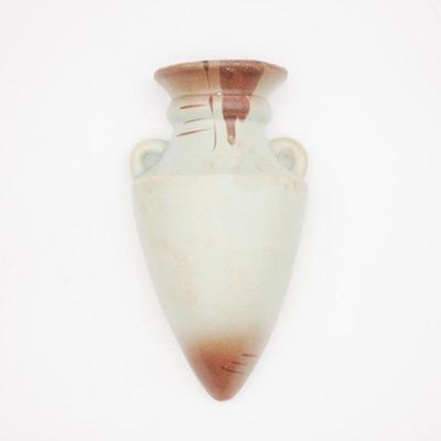 Ceramic Sea Green & Brown Wall Pocket/Vase