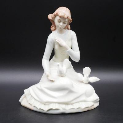 Nadal "Girl with Doves" Spanish Porcelain Statue