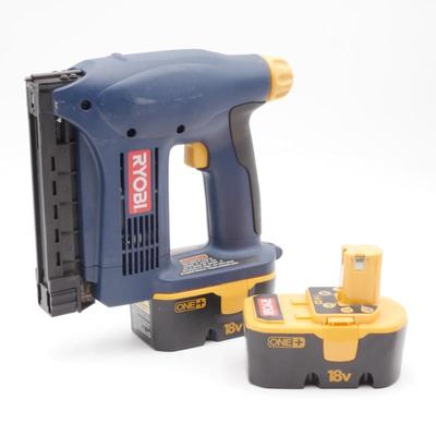 Ryobi P300 Electric Stapler with 2 Ryobi P100 18V Batteries