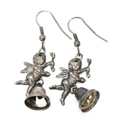 Metal Cherub Bell Earrings