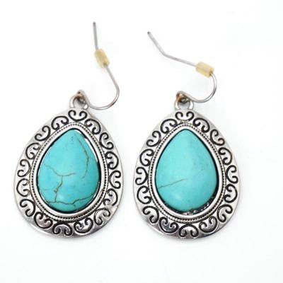 Turquoise Teardrop Dangle Earrings