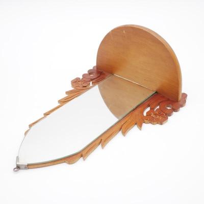 Vintage Intricate Wall Shelf with Church Window Mirror