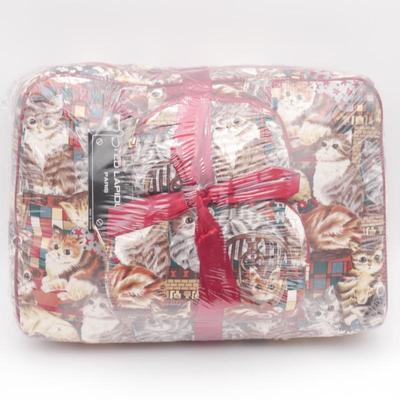 Ted Lapidus Paris Kittens Fabric Cosmetic Bags Set of 3 - New