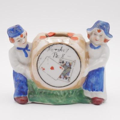 Vintage Lusterware Dutch Boy & Girl Ashtray
