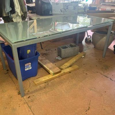 glass frosted top table