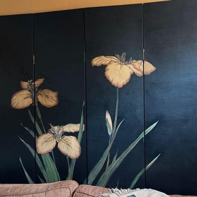 black oriental room divider screen