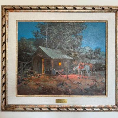 Original Signed Oil Painting: The Hide-Out by Fred Oldfield (Jan 1970)	