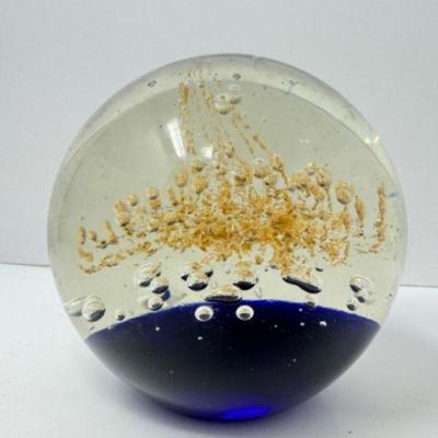 Handblown Glass Artwork w/ Gold Detailing by Dynasty Gallery	