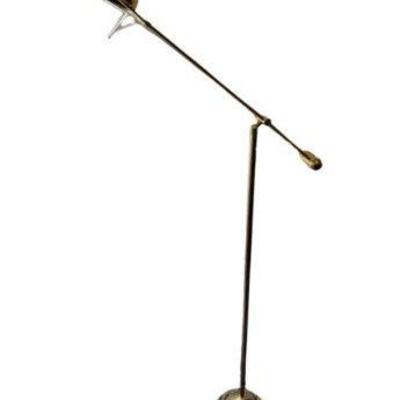 Adjustable Mid-Century Modern Brass Floor Lamp	