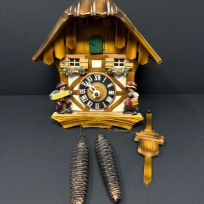 Antique Hand-carved Black Forest Cuckoo Clock from Reburg, Germany	