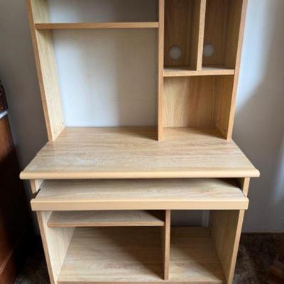 Petite Rolling Computer Desk w/ Keyboard Tray & Partitions	