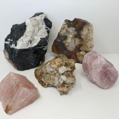 Large Agate/Crystal Collection (5 Pcs) - Stunning Colors	