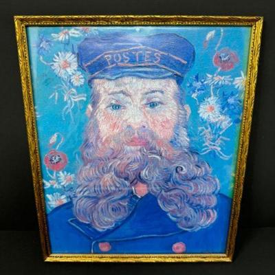 The Postman (Joseph-Roulin) by Van Gogh - Fine Art Print w/ Vintage Frame	