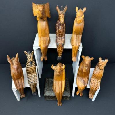Shelf-Sitting Hand-Carved African Animals (Set of 8)	