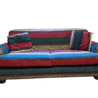 Vintage Sealy Sleeper Sofa in Navajo Geometric Design	