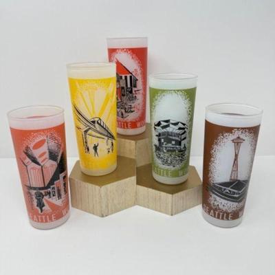 Vintage 1962 Seattle World's Fair Tumblers - Set of 5	