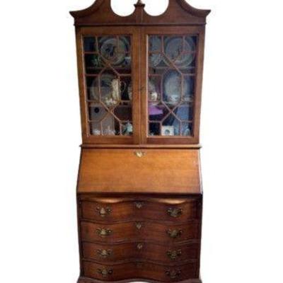 Vintage Jasper Style Petite Secretary & Display Cabinet	