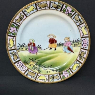 Hand-Painted Nippon Porcelain Plate in Imari Style	