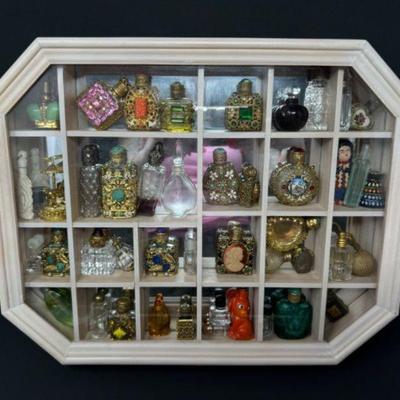 Lovely Wooden Curio Cabinet w/ a Symphony of Vintage Scents	