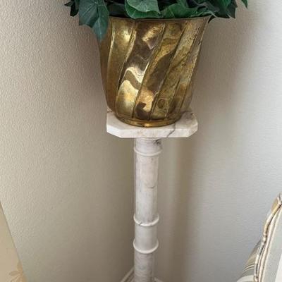 Antique Carrera Marble Pedestal