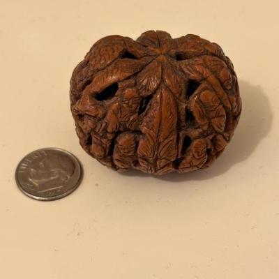 Antique Chinese Hand Carved Walnut 