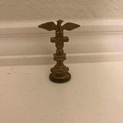 Antique Gilt Bronze Royalty Imperial Eagle Royal Wax Seal Armorial Stamp Italy (approximately 2.5” tall)