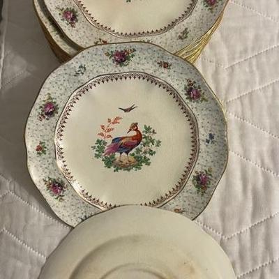 Antique 1918 Tiffany & Co NY Booths Pheasant Bird Dinner Plates