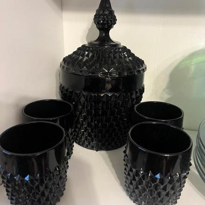 Vintage Black Milk Glass 