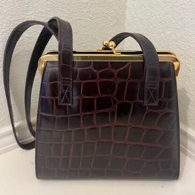 Vintage Lord and Taylor Embossed Crocodile Handbag
