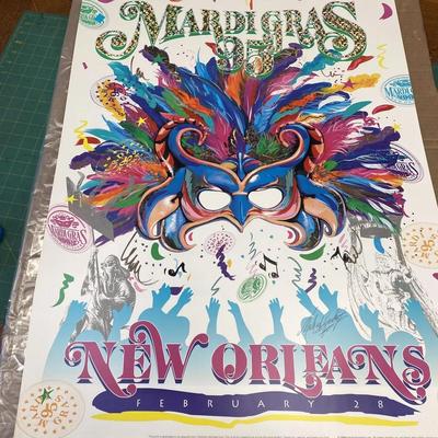 RML5022 1995 Michael Hunt Lithograph Pint New Orleans Mardi Gras - Unsiged
