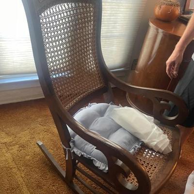 BENTWOOD WICKER ROCKER...