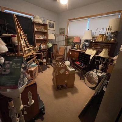 Items in the center of the room will be moved outside for the sale.